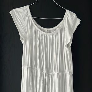 “You Already Know” Chic Soul White Off-Shoulder Maxi w/ Romper, Size 3XL